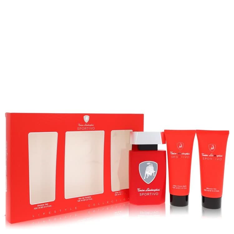 Lamborghini Sportivo by Tonino Lamborghini Gift Set - 4.2 oz Eau De Toilette Spray + 3.4 oz Shower Gel + 3.4 oz After Shave Balm for Men - The Melanated's Fundamentals
