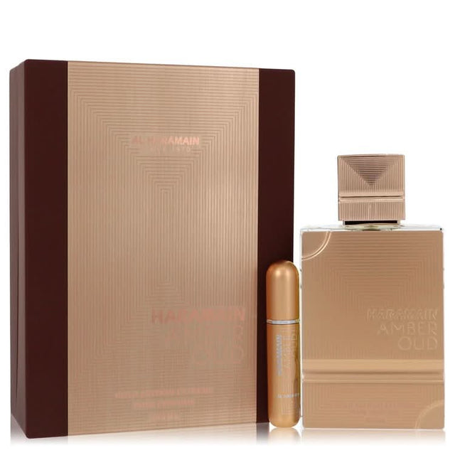 Al Haramain Amber Oud Gold Edition Extreme by Al Haramain Gift Set 6.7 oz 6.7 Pure Perfume Spray + 0.34 oz Refillable Spray for Women - The Melanated's Fundamentals
