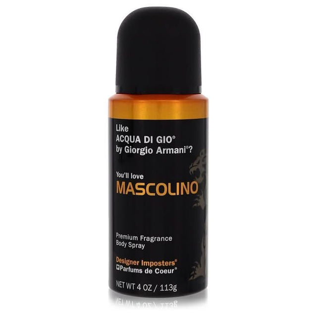 Designer Imposters Mascolino by Parfums De Coeur Body Spray 4 oz for Men - The Melanated's Fundamentals