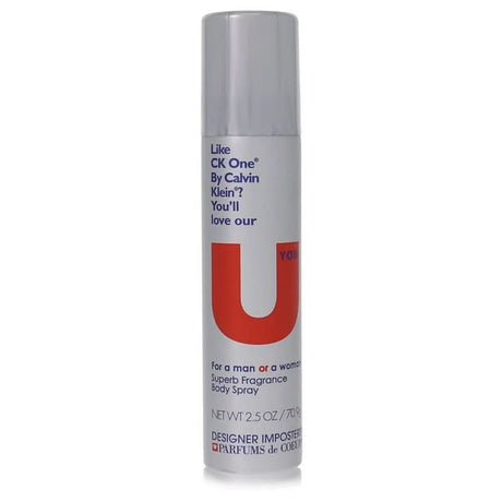 Designer Imposters U You by Parfums De Coeur Deodorant Body Spray (Unisex) 2.5 oz for Women - The Melanated's Fundamentals