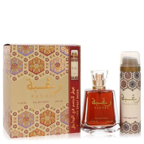 Lattafa Raghba by Lattafa Eau De Parfum Spray Plus 1.7 oz Deodorant Spray 3.4 oz for Men - The Melanated's Fundamentals